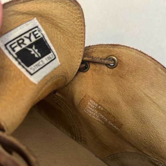 FRYE MENS DAKOTA CREPE CHUKKA  LEATHER BOOTS 9.5 - Picture 8 of 16